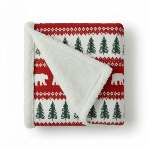 Eddie Bauer - Blanket, Super Soft Reversible Sherpa & Brushed Fleece Bedding, Throw Blankets for Couch, Ideal for Lounging (Grizzly Peak Red)