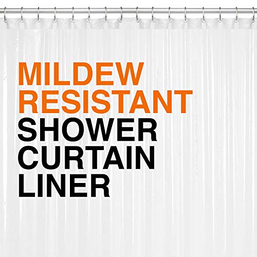 LiBa Bathroom Shower Curtain - Waterproof Plastic Shower Curtain Premium PEVA Non-Toxic with Rust Proof Grommets 10G Heavy Duty Bathroom Accessories 72x72