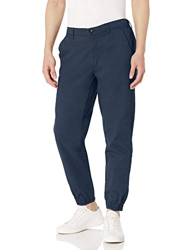 Amazon Essentials Men's Straight-Fit Chino Jogger Pant, Navy, Large