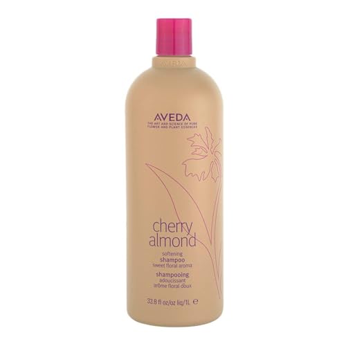 Aveda Cherry Almond Softening Shampoo | Adds Softness and Shine | for Normal to Dry Hair | 97% Naturally Derived* | Silicone Free | Iconic Cherry Almond Aroma of Tonka, Orange, Ylang Ylang, 33.8 Fl Oz