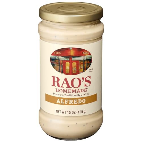 Rao's Homemade Alfredo Sauce 15 oz, Creamy Pasta Sauce, Premium Quality Blend of Parmesan & Romano Cheese, Cream and Butter
