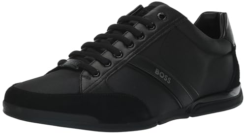 BOSS Men's Saturn Sneakers, Black, 8 Medium US