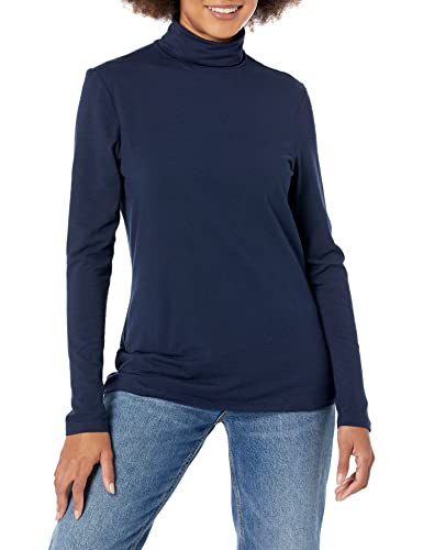 Amazon Essentials Women's Long-Sleeve Turtleneck (Available in Plus Size), Navy, Large