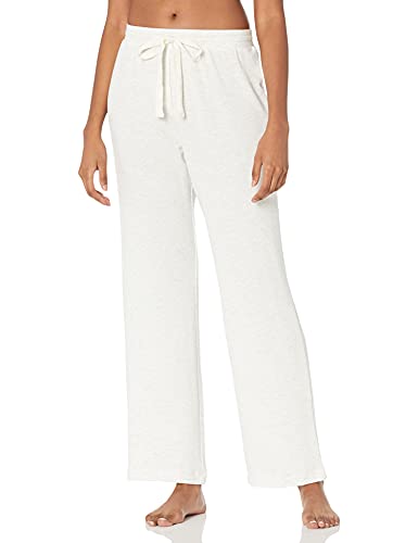 Amazon Essentials Women's Lightweight Lounge Terry Pajama Pant, Light Grey Heather, Small