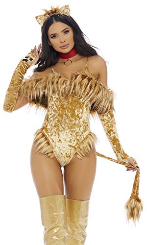 Forplay Women's A Scaredy Lion Sexy Movie Character Costume Adult Costume, tan, M/L