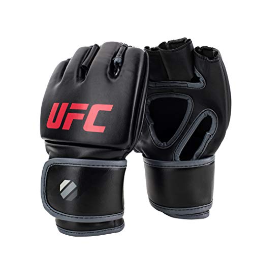 UFC MMA Gloves | Training Gloves for Sparring, Grappling, Mitts & Punching Bag | Beginner to Intermediate | Secure Fit for Men & Women | Black, Large/X-Large