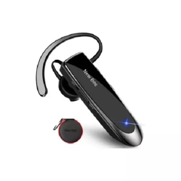 New bee Bluetooth Earpiece V5.0 Wireless Handsfree Headset with Microphone 24 Hrs Driving Headset 60 Days Standby Time for iPhone Android Samsung Laptop Trucker Driver (Black)