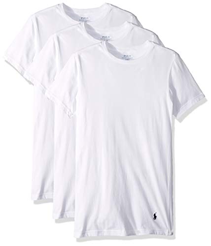 Polo Ralph Lauren Underwear Men's 3 Pack Slim Fit Crew Tee, White, L
