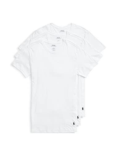 Polo Ralph Lauren Underwear Men's 3 Pack Slim Fit Crew Tee, White, S