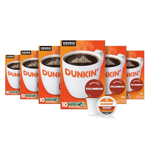 Dunkin' Colombian Medium Roast Coffee, 60 Keurig K-Cup Pods