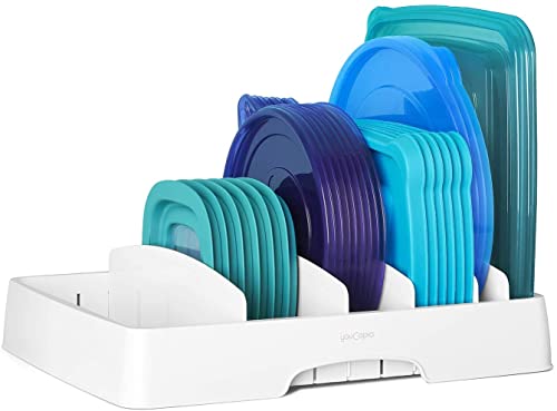 YouCopia StoraLid Adjustable Food Container Lid Organizer for Kitchen Cabinet Storage, Large Classic Edition