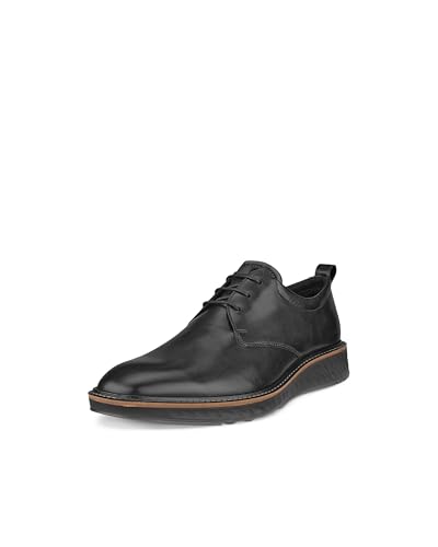 ECCO mens St.1 Hybrid Plain Toe Oxford, Black Smooth, 10-10.5 US