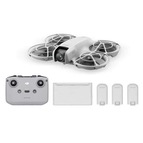 DJI Neo Fly More Combo, Mini Drone with 4K UHD Camera for Adults, 135g Self Flying Drone that Follows You, Palm Takeoff, Subject Tracking, QuickShots, Stabilized Video, with RC-N3 and 3 Batteries