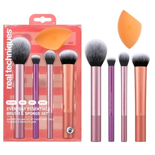 Real Techniques Everyday Essentials Makeup Brush Set 5-Piece
