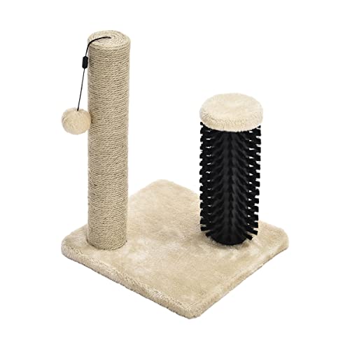 Amazon Basics Cat Scratching Post with Self Groomer - best budget pick