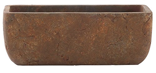 Classic Home and Garden Dakota Rectangular Planter Box w/Drain Plug - Small Succulent Pots for Window Sills & More - Shallow Trough Planter for Indoor Outdoor Use (8” Rust Brown)