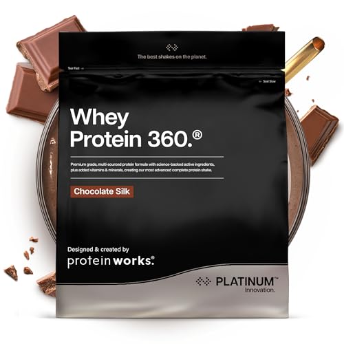 Protein Works | Whey Protein 360 - Platinum Innovation, Premium Whey Protein Blend, Electrolytes, Probiotics, Digestive Enzymes, 26 Vitamins & Minerals, Chocolate Silk, 34 Servings, 1.2kg