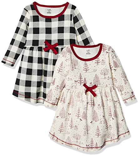 Touched by Nature Baby Girls' Playwear Dress, Winter Woodland Long Sleeve 2 Pack, 2 Years : Amazon.ae: Fashion