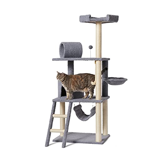 Amazon Basics Multi-Level Cat Tree with Condo, Hammock and Tunnel
