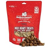 Stella & Chewy's Freeze-Dried Raw Beef Heart Dog Treats - Single Ingredient, No Additives - Premium Training Treats - Perfect For Picky Eaters - 3oz Bag