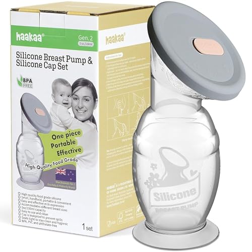 haakaa Silicone Breast Pump & Silicone Cap 5oz/150ml, Gen.2
