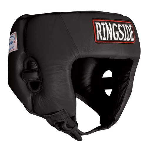 Ringside Competition Boxing Muay Thai MMA Sparring Head Protection Headgear Without Cheeks, Black, Medium