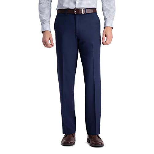 Haggar Men's Premium Comfort Dress Pant-Straight Fit Flat Front Reg. and Big & Tall, Blue, 38W x 32L