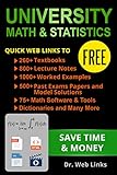 University Math And Statistics Quick Web Links To Free 260 Textbooks 800 Lecture Notes 1000 Worked Examples Past Exams Papers With Solutions Dictionariessoftware Tools And Many More English Edition
