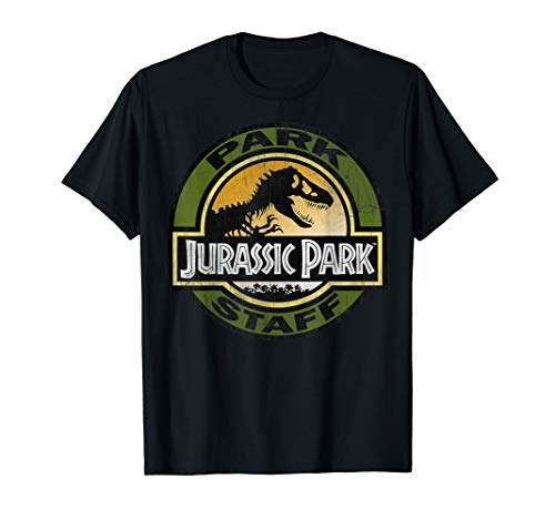 Jurassic Park Staff Retro Distressed Logo Graphic T-Shirt T-Shirt