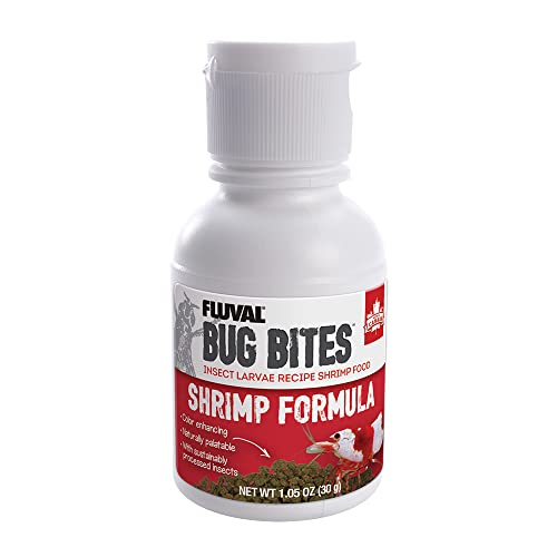 Fluval Bug Bites Fish Food for Shrimp, Granules for Small to Medium Sized Fish, 1.06 oz., A6931, Brown