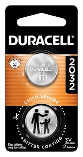 Duracell 2032 Lithium Battery, 2 Count (Pack of 1), Child Safety Features, Compatible with Key Fob, Tea Light Candles and Other Devices, CR2032 Battery