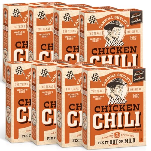 Carroll Shelby's Original Texas Brand White Chicken Chili Kit 3oz Box (Pack of 8)