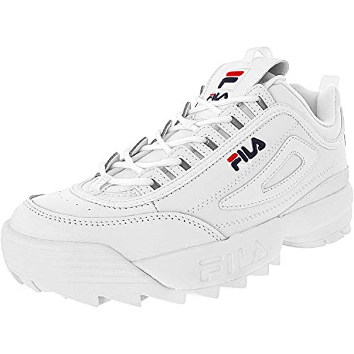 Fila Men's Disruptor II Premium Shoes, White Navy Red - 10