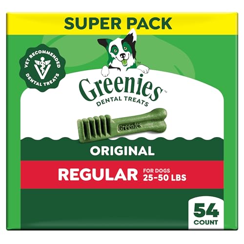 Greenies Original Regular Dental Dog Treats, 54 oz. Pack (54 Treats)