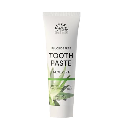 Urtekram Flouride Free Aloe Vera Toothpaste - Vegan - Organic - Natural Ingredients - Urtekram Dental, 75ml