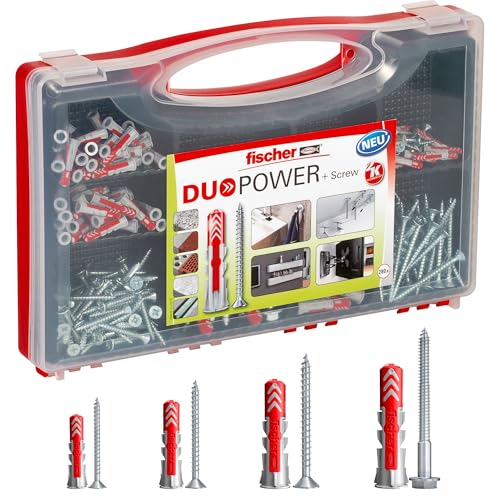 (-31%) fischer Red-Box DuoPower + Schraube, Sortimentsbox, 280-teilig mit Schrauben & DuoPower Dübeln in verschiedenen Größen, vorsortiertes Set für zahlreiche Baustoffe und Befestigungen