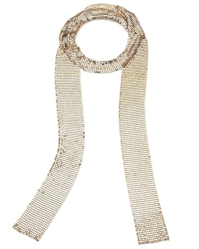 Croozy Women Glitter Sparkle Metal Sequins Neck Tie Scarf Party Evening Long Thin Skinny Tie Shawls Neckerchief