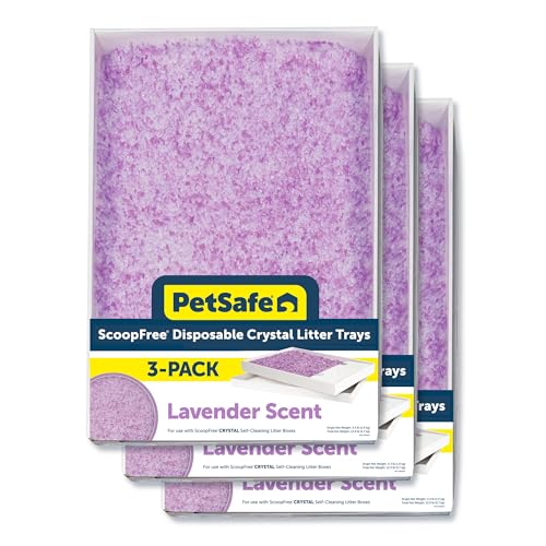 PetSafe ScoopFree Disposable Crystal Cat Litter Tray - Easy Cleaning Box - Refill Tray for Electric Litter Box - Lavender Scent - 4.3 lb Bags - 3 Pack