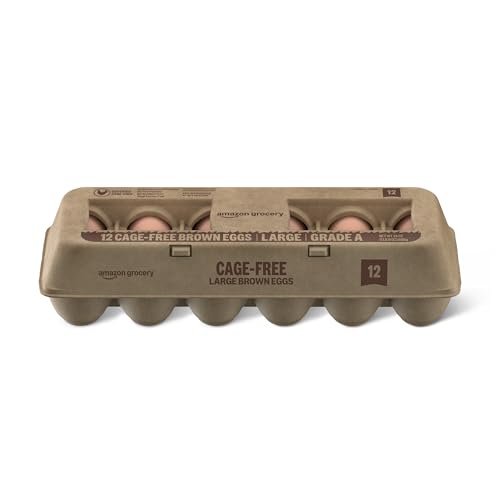 Amazon Grocery, Cage-Free Large, Brown Eggs, Grade A, 1 Dozen (Previously Amazon Fresh, Packaging May Vary)