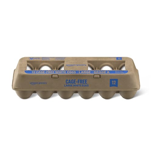 Amazon Grocery, Cage-Free Large White Eggs, Grade A, 1 Dozen (Previously Amazon Fresh, Packaging May Vary)