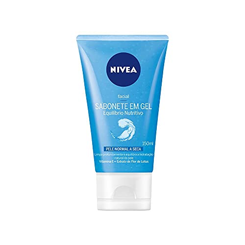 NIVEA Sabonete Facial em Gel Equilíbrio Nutritivo 150g, Limpeza Profunda, Remove Impurezas, Vitamina E, Pele Normal e Seca