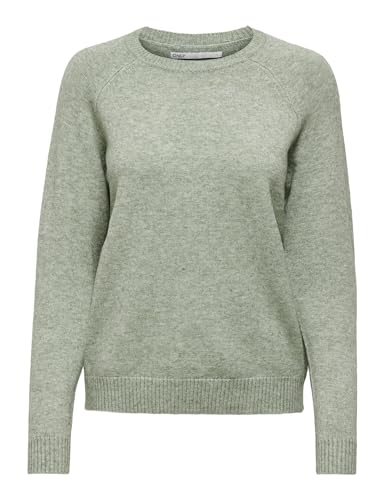 (-46%) ONLY Damen Onllesly Kings L/S KNT Noos Pullover 15170427,Basil/Detail:w. Melange,XS