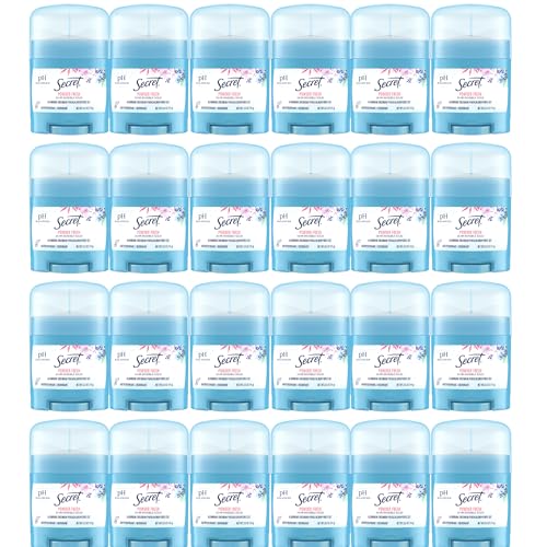 Secret Antiperspirant and Deodorant for Women, 24hr Sweat & Odor Protection, PH Balanced Protection, Gentle on Skin, Invisible Solid, Travel Size, Powder Fresh Scent, 0.5 oz (Pack of 24)