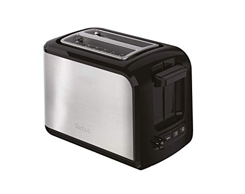(-10%) Tefal Express TT410D Toaster, 2 Scheiben, 850 W, Edelstahl/Schwarz – Extra breite Schlitze (160 mm), 7 Bräunungsstufen, Auftau- & Aufwärmfunktion