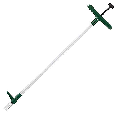 Walensee Weed Puller, Stand Up Weeder Hand Tool, Long Handle Garden Weeding Tool with 3 Claws, Hand Weed Hound Weed Puller for Dandelion, Standup Weed Root Pulling Tool and Picker, Grabber (1 Pack)