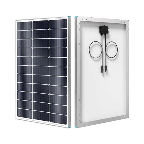 Renogy Solar Panel 100 Watt 12 Volt, High-Efficiency Monocrystalline PV Module Power Charger for RV Marine Rooftop Farm Battery and Other Off-Grid Applications, RNG-100D-SS, Single 100W