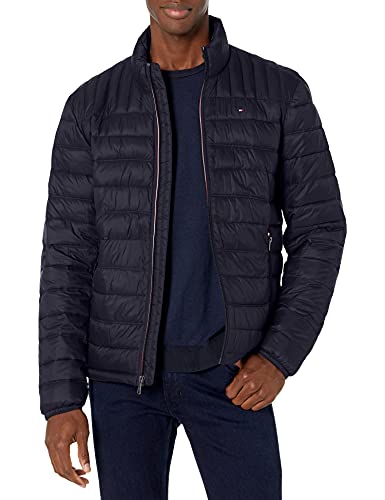 Tommy Hilfiger Men's Water Resistant Ultra Loft Down Alternative Puffer Jacket, Midnight, Medium