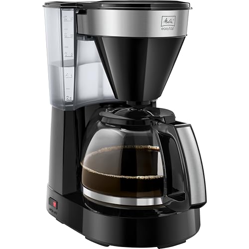 (-30%) Melitta Easy Top – Filterkaffeemaschine mit Glaskanne, für bis zu 10 Tassen Kaffee, in Schwarz/Edelstahl