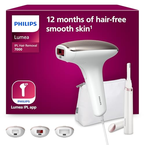 🔥 STARKER PREIS (-43%) Philips Lumea IPL 7000 Series - IPL Geräte Haarentfernung für bis zu 18 Monaten seidig-glatte Haut¹ mit 3 Aufsätzen für Körper & Gesicht, Alternative zur Laser-Haarentfernung (BRI923/00)