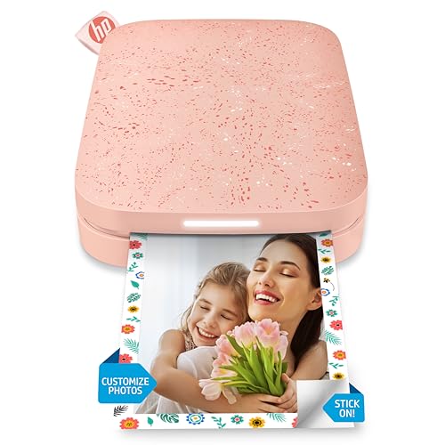 HP Sprocket Portable 2x3 Inch Instant Photo Printer (Blush Pink) Print Pictures on Zink Sticky-Backed Paper From Your iOS & Android Device